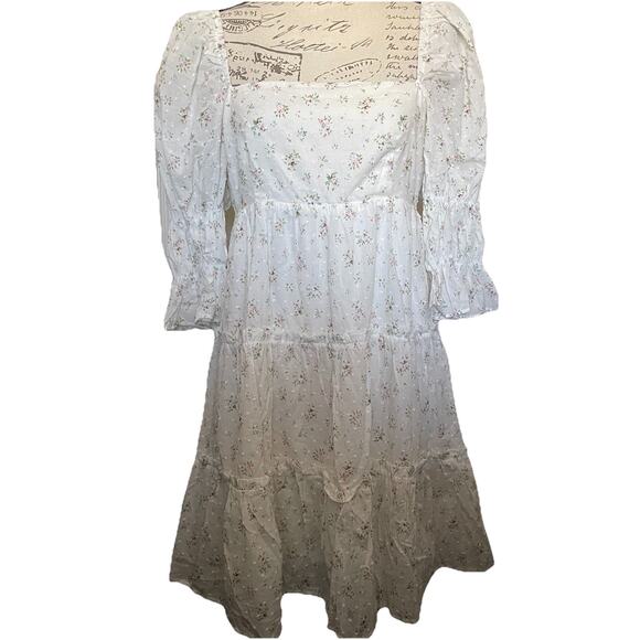 Storia Floral Babydoll Dress Coquette Cottagecore Dainty Boho Medium NWT - Picture 1 of 8
